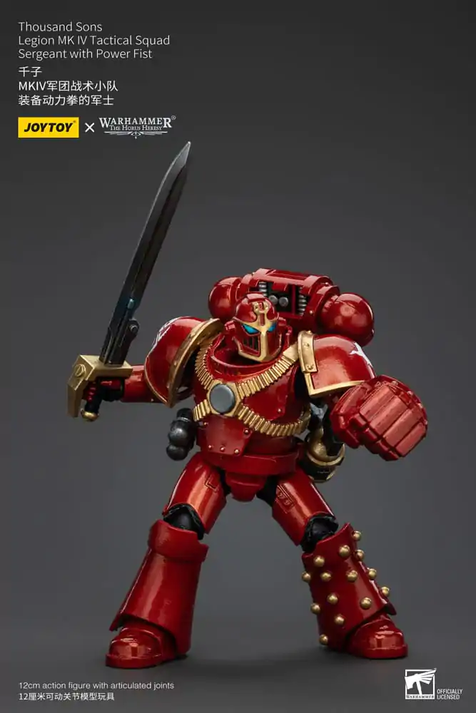 Figurină de acțiune Warhammer The Horus Heresy 1/18 Legiunea Thousand Sons, Sergentul echipei tactice MK IV cu pumn de putere 12 cm poza produsului