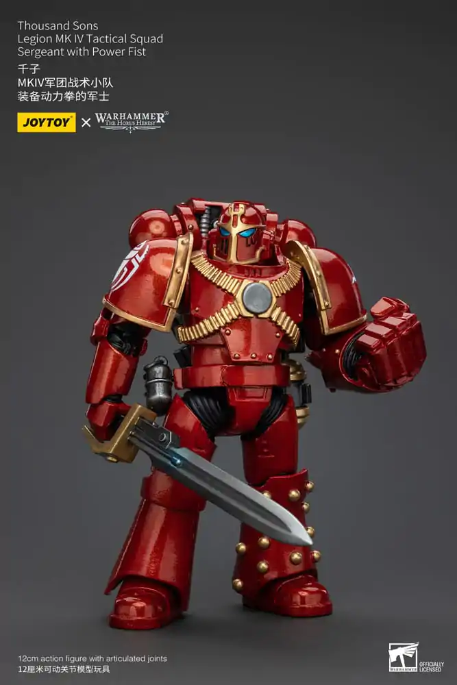 Figurină de acțiune Warhammer The Horus Heresy 1/18 Legiunea Thousand Sons, Sergentul echipei tactice MK IV cu pumn de putere 12 cm poza produsului