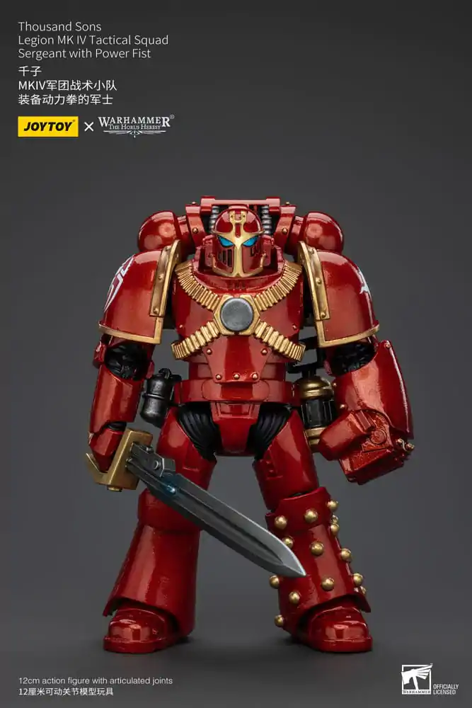 Figurină de acțiune Warhammer The Horus Heresy 1/18 Legiunea Thousand Sons, Sergentul echipei tactice MK IV cu pumn de putere 12 cm poza produsului