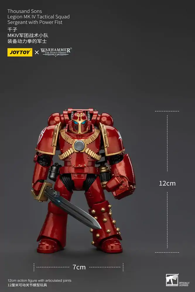 Figurină de acțiune Warhammer The Horus Heresy 1/18 Legiunea Thousand Sons, Sergentul echipei tactice MK IV cu pumn de putere 12 cm poza produsului