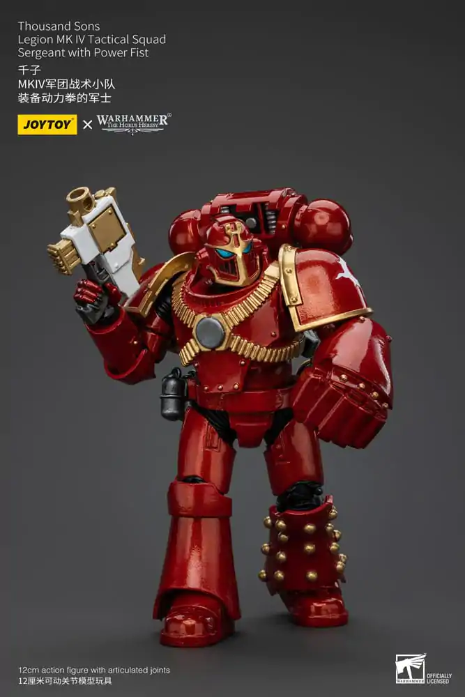 Figurină de acțiune Warhammer The Horus Heresy 1/18 Legiunea Thousand Sons, Sergentul echipei tactice MK IV cu pumn de putere 12 cm poza produsului