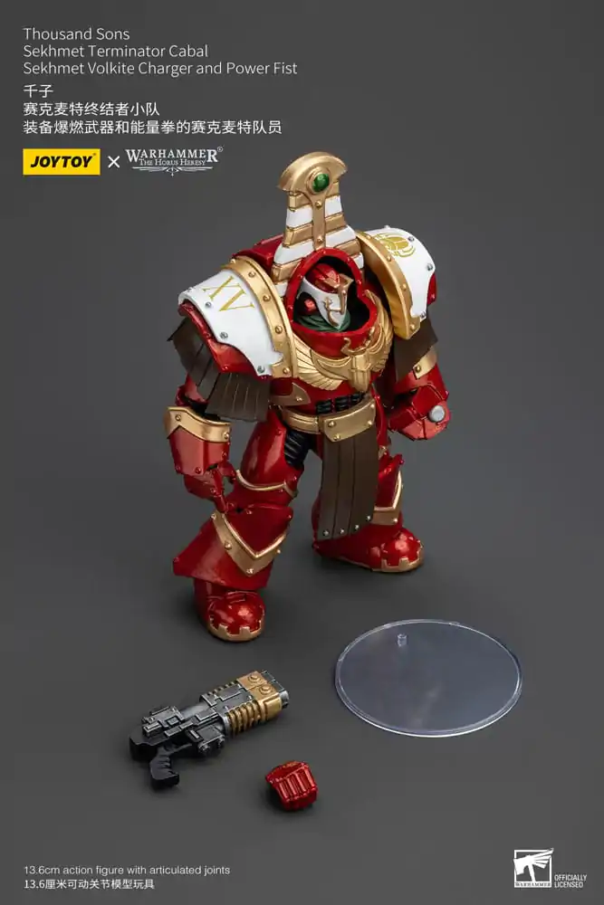 Warhammer The Horus Heresy Figurina de acțiune 1/18 Thousand Sons Sekhmet Terminator Cabal Sekhmet Volkite Charger și Pumnul Energetic 14 cm poza produsului