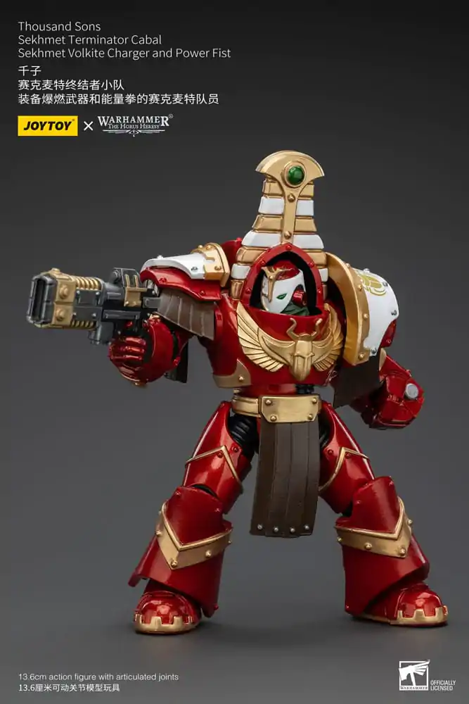 Warhammer The Horus Heresy Figurina de acțiune 1/18 Thousand Sons Sekhmet Terminator Cabal Sekhmet Volkite Charger și Pumnul Energetic 14 cm poza produsului