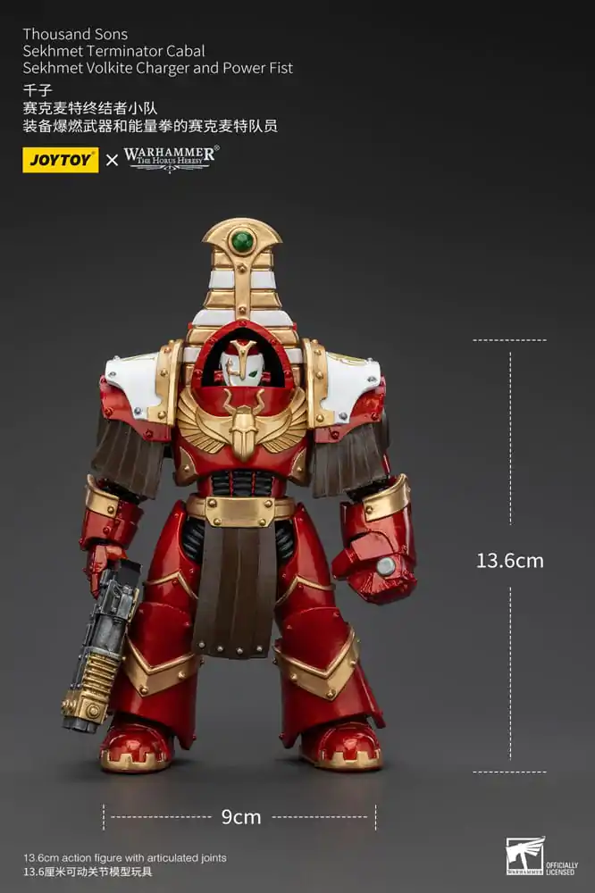 Warhammer The Horus Heresy Figurina de acțiune 1/18 Thousand Sons Sekhmet Terminator Cabal Sekhmet Volkite Charger și Pumnul Energetic 14 cm poza produsului