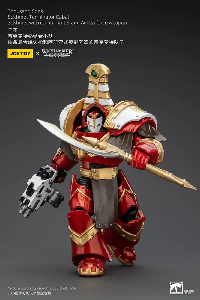 Warhammer The Horus Heresy figurină de acțiune 1/18 Thousand Sons Sekhmet Terminator Cabal Sekhmet cu Combi-Bolter și Achea Force Weapon 14 cm poza produsului