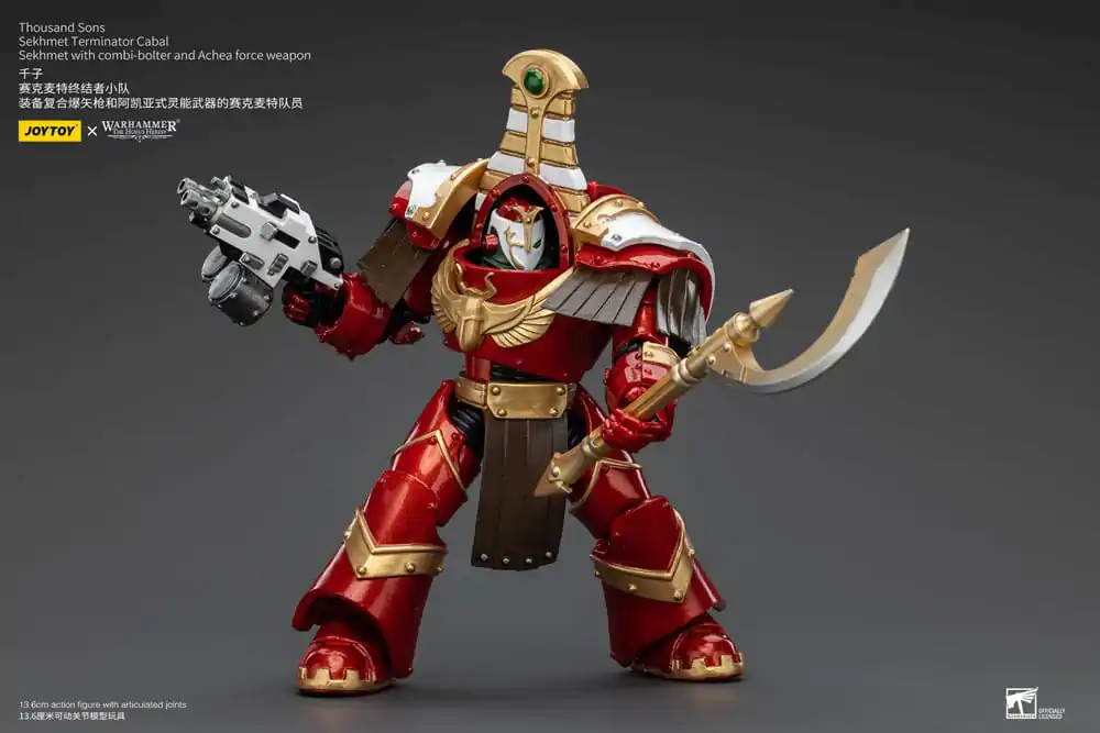 Warhammer The Horus Heresy figurină de acțiune 1/18 Thousand Sons Sekhmet Terminator Cabal Sekhmet cu Combi-Bolter și Achea Force Weapon 14 cm poza produsului