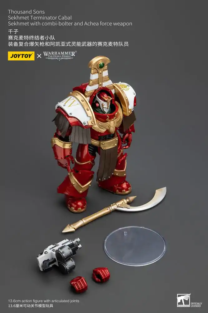 Warhammer The Horus Heresy figurină de acțiune 1/18 Thousand Sons Sekhmet Terminator Cabal Sekhmet cu Combi-Bolter și Achea Force Weapon 14 cm poza produsului