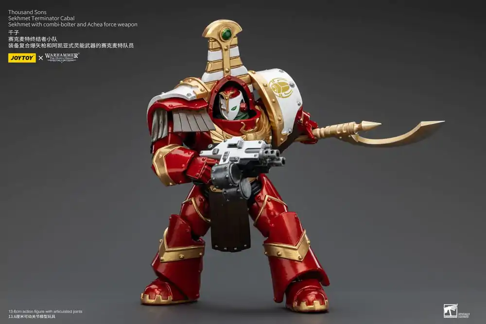 Warhammer The Horus Heresy figurină de acțiune 1/18 Thousand Sons Sekhmet Terminator Cabal Sekhmet cu Combi-Bolter și Achea Force Weapon 14 cm poza produsului