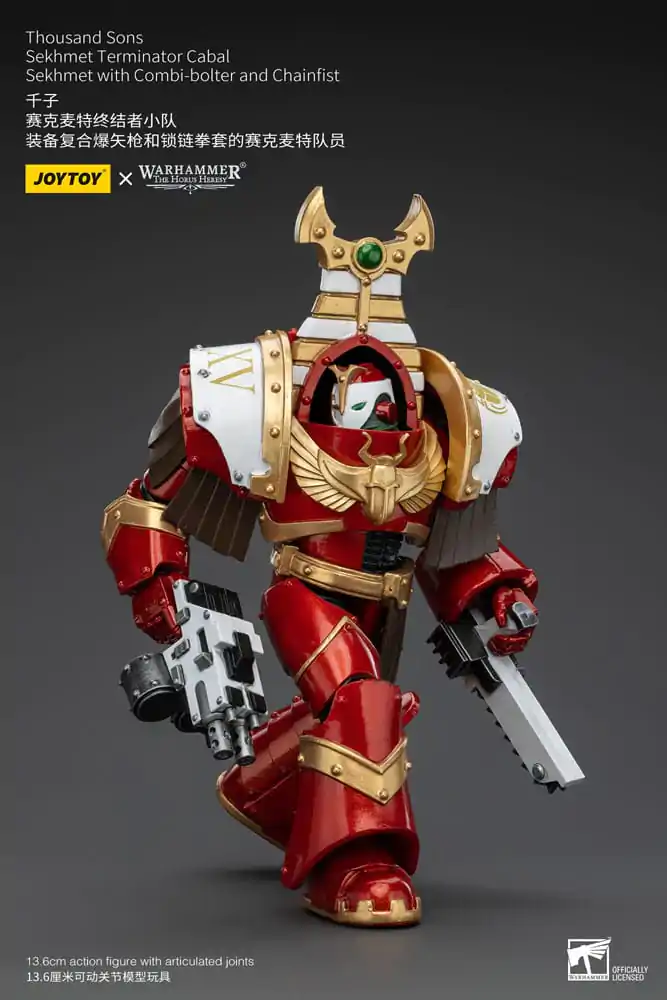 Warhammer The Horus Heresy Figurina de acțiune 1/18 Thousand Sons Sekhmet Terminator Cabal Sekhmet cu Combi-Bolter și Pumn de lanț 14 cm poza produsului