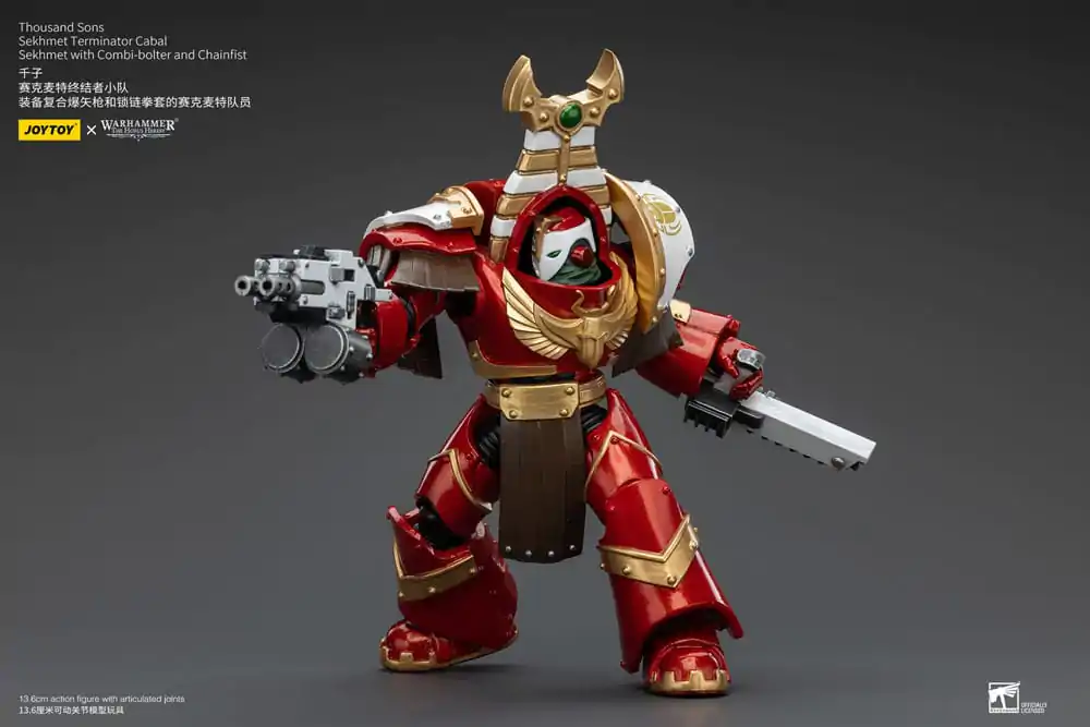 Warhammer The Horus Heresy Figurina de acțiune 1/18 Thousand Sons Sekhmet Terminator Cabal Sekhmet cu Combi-Bolter și Pumn de lanț 14 cm poza produsului