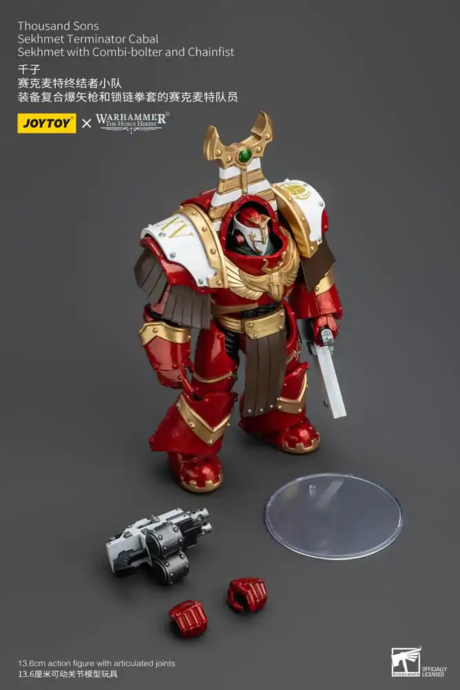 Warhammer The Horus Heresy Figurina de acțiune 1/18 Thousand Sons Sekhmet Terminator Cabal Sekhmet cu Combi-Bolter și Pumn de lanț 14 cm poza produsului