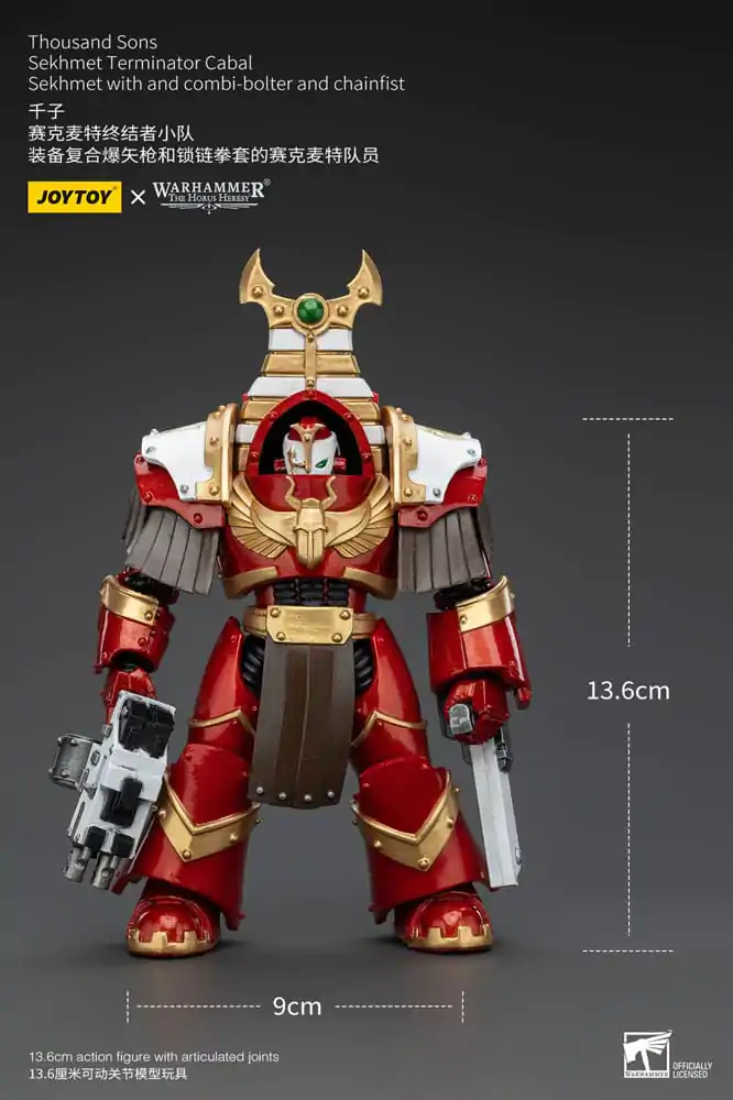 Warhammer The Horus Heresy Figurina de acțiune 1/18 Thousand Sons Sekhmet Terminator Cabal Sekhmet cu Combi-Bolter și Pumn de lanț 14 cm poza produsului