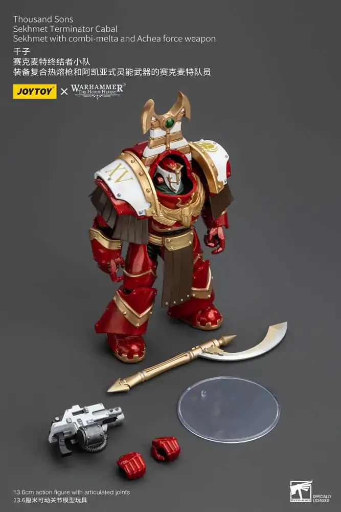 Warhammer The Horus Heresy Figurina de Acțiune 1/18 Thousand Sons Sekhmet Terminator Cabal Sekhmet cu Combi-Melta și Armă de Forță Achea 14 cm poza produsului