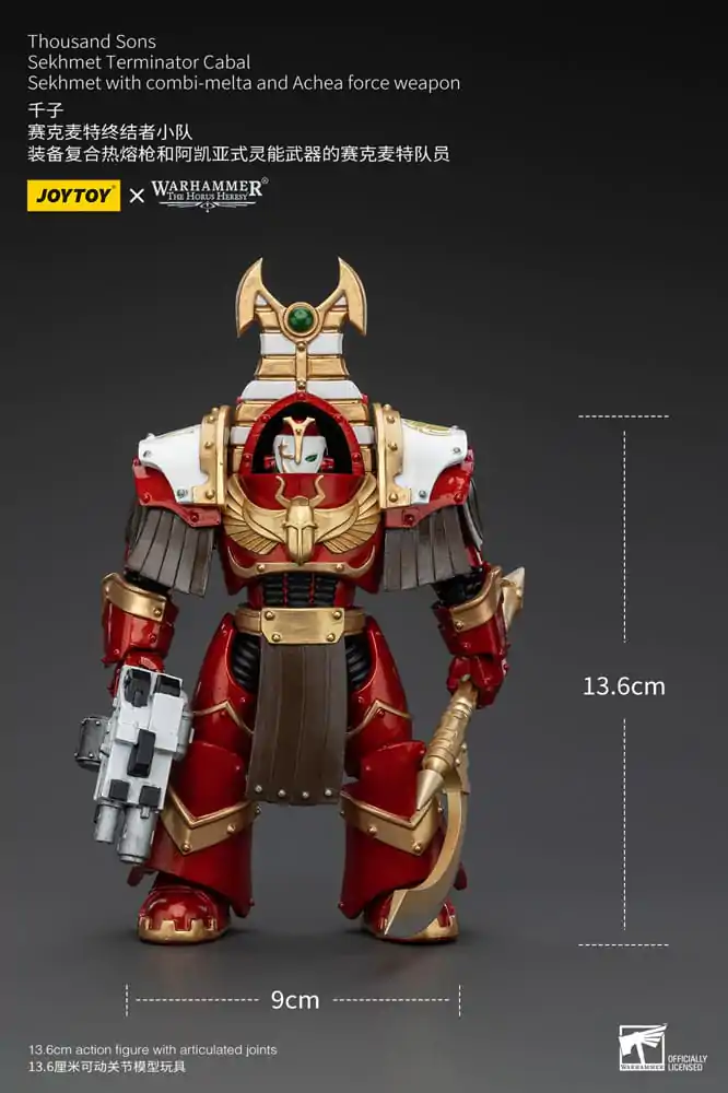 Warhammer The Horus Heresy Figurina de Acțiune 1/18 Thousand Sons Sekhmet Terminator Cabal Sekhmet cu Combi-Melta și Armă de Forță Achea 14 cm poza produsului