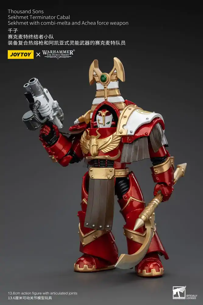 Warhammer The Horus Heresy Figurina de Acțiune 1/18 Thousand Sons Sekhmet Terminator Cabal Sekhmet cu Combi-Melta și Armă de Forță Achea 14 cm poza produsului