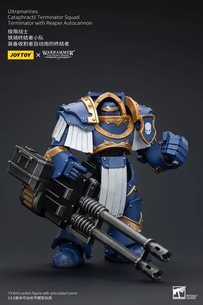 Warhammer The Horus Heresy Figurina de acțiune 1/18 Uitramarines Cataphractii Terminator Squad Terminator cu Reaper Autocannon 14 cm poza produsului