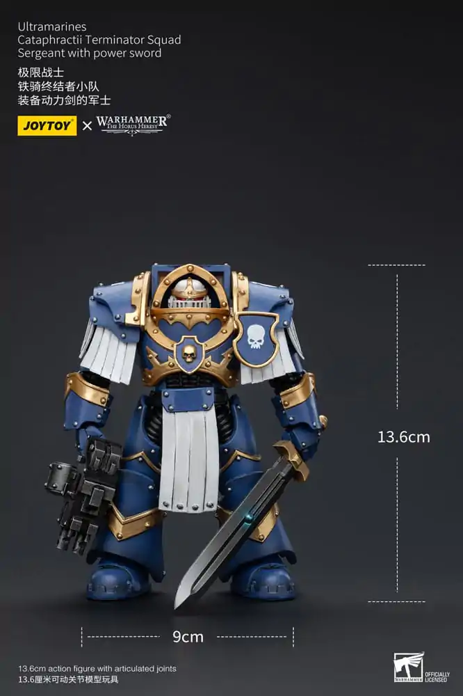 Warhammer The Horus Heresy Figurina de Acțiune 1/18 Ultramarines Cataphractii Terminator Squad Sergent cu Power Sword 14 cm poza produsului