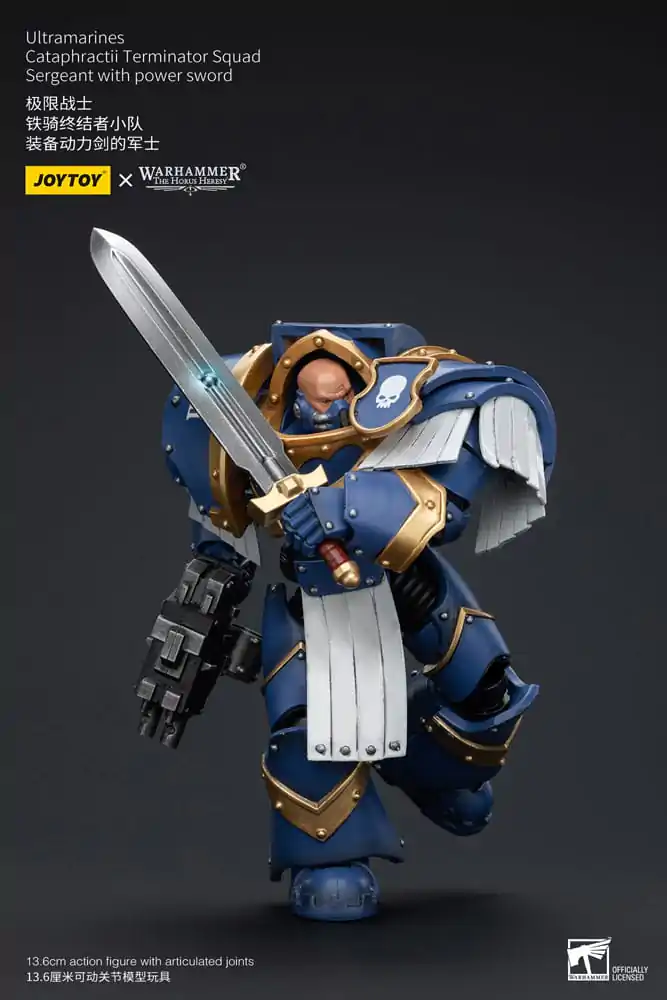 Warhammer The Horus Heresy Figurina de Acțiune 1/18 Ultramarines Cataphractii Terminator Squad Sergent cu Power Sword 14 cm poza produsului