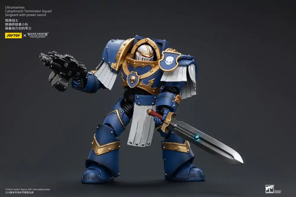 Warhammer The Horus Heresy Figurina de Acțiune 1/18 Ultramarines Cataphractii Terminator Squad Sergent cu Power Sword 14 cm poza produsului