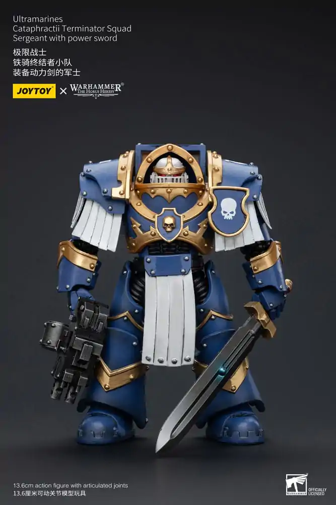 Warhammer The Horus Heresy Figurina de Acțiune 1/18 Ultramarines Cataphractii Terminator Squad Sergent cu Power Sword 14 cm poza produsului