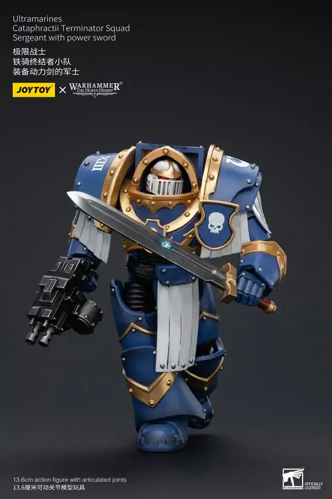 Warhammer The Horus Heresy Figurina de Acțiune 1/18 Ultramarines Cataphractii Terminator Squad Sergent cu Power Sword 14 cm poza produsului