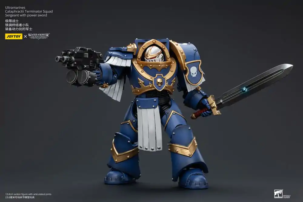 Warhammer The Horus Heresy Figurina de Acțiune 1/18 Ultramarines Cataphractii Terminator Squad Sergent cu Power Sword 14 cm poza produsului