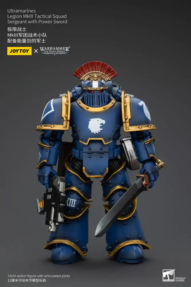 Warhammer The Horus Heresy figurină de acțiune 1/18 Ultramarines Legion MKIII Tactical Squad Sergeant cu Power Sword 12 cm poza produsului