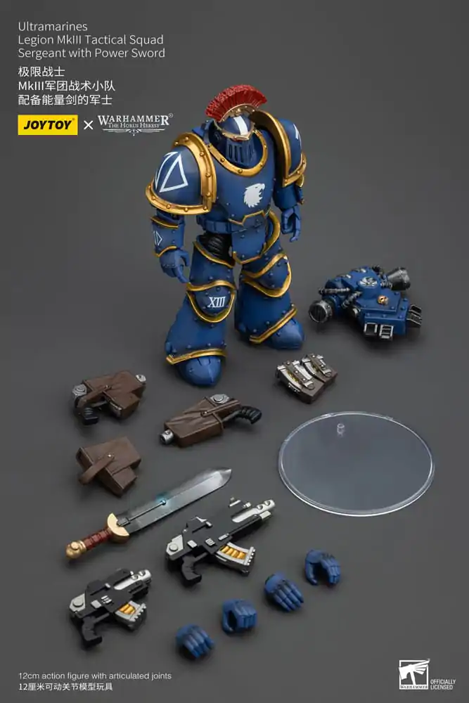 Warhammer The Horus Heresy figurină de acțiune 1/18 Ultramarines Legion MKIII Tactical Squad Sergeant cu Power Sword 12 cm poza produsului