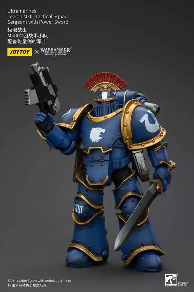 Warhammer The Horus Heresy figurină de acțiune 1/18 Ultramarines Legion MKIII Tactical Squad Sergeant cu Power Sword 12 cm poza produsului