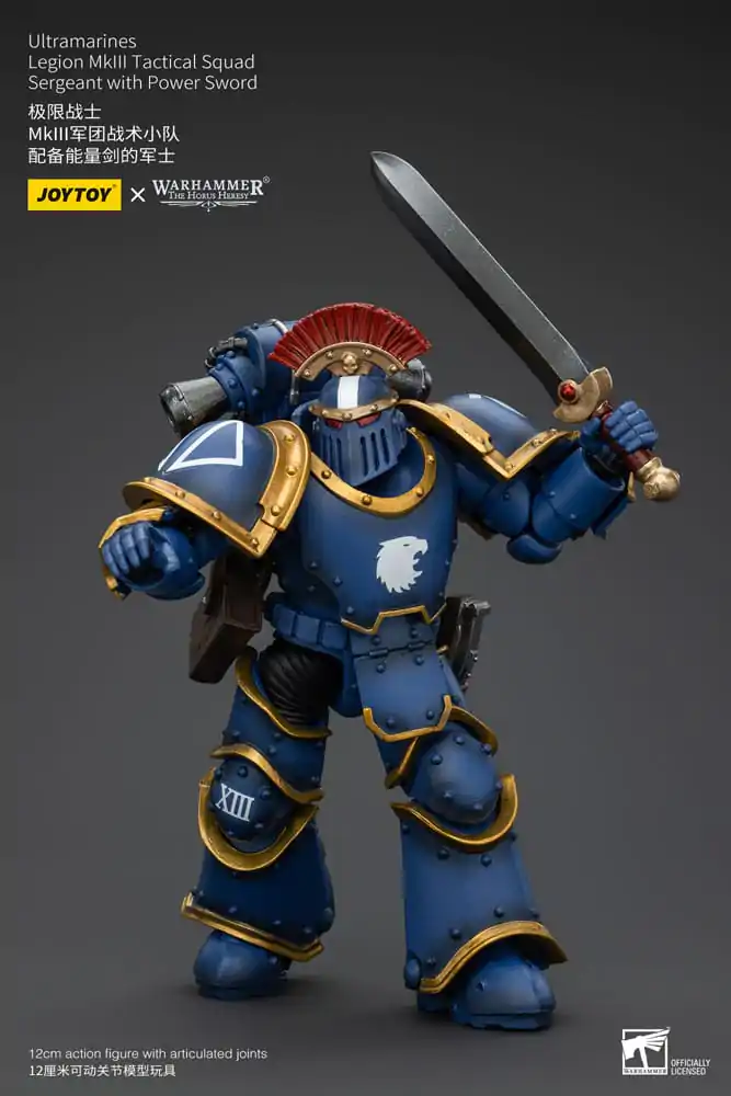 Warhammer The Horus Heresy figurină de acțiune 1/18 Ultramarines Legion MKIII Tactical Squad Sergeant cu Power Sword 12 cm poza produsului