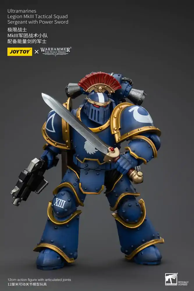 Warhammer The Horus Heresy figurină de acțiune 1/18 Ultramarines Legion MKIII Tactical Squad Sergeant cu Power Sword 12 cm poza produsului