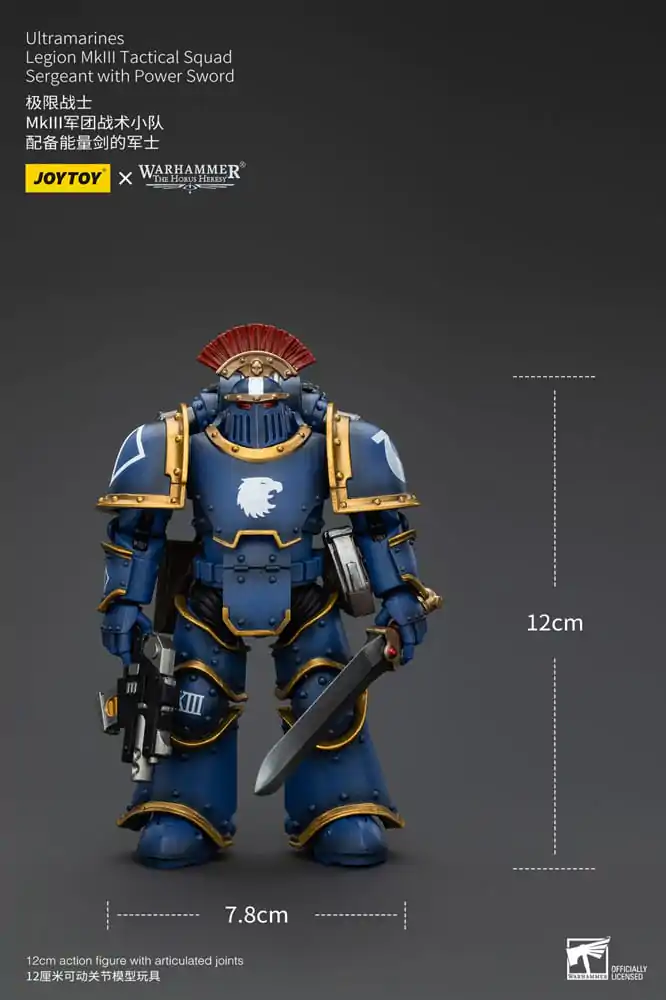 Warhammer The Horus Heresy figurină de acțiune 1/18 Ultramarines Legion MKIII Tactical Squad Sergeant cu Power Sword 12 cm poza produsului