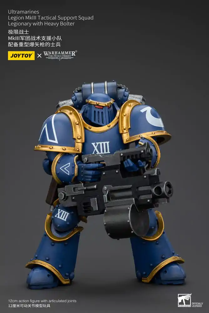 Warhammer The Horus Heresy Figurina de acțiune 1/18 Ultramarines Legion MKIII Tactical Support Squad Legionar cu Heavy Bolter 12 cm poza produsului