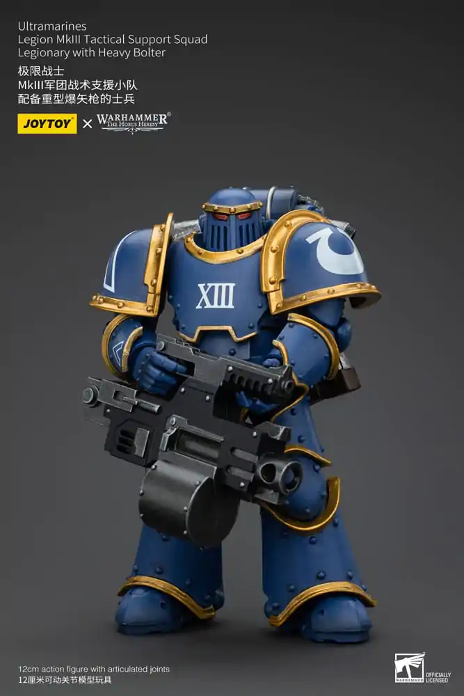 Warhammer The Horus Heresy Figurina de acțiune 1/18 Ultramarines Legion MKIII Tactical Support Squad Legionar cu Heavy Bolter 12 cm poza produsului