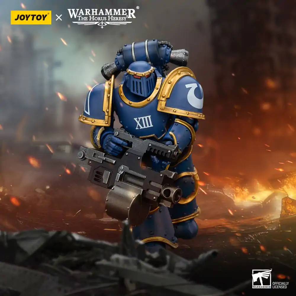 Warhammer The Horus Heresy Figurina de acțiune 1/18 Ultramarines Legion MKIII Tactical Support Squad Legionar cu Heavy Bolter 12 cm poza produsului