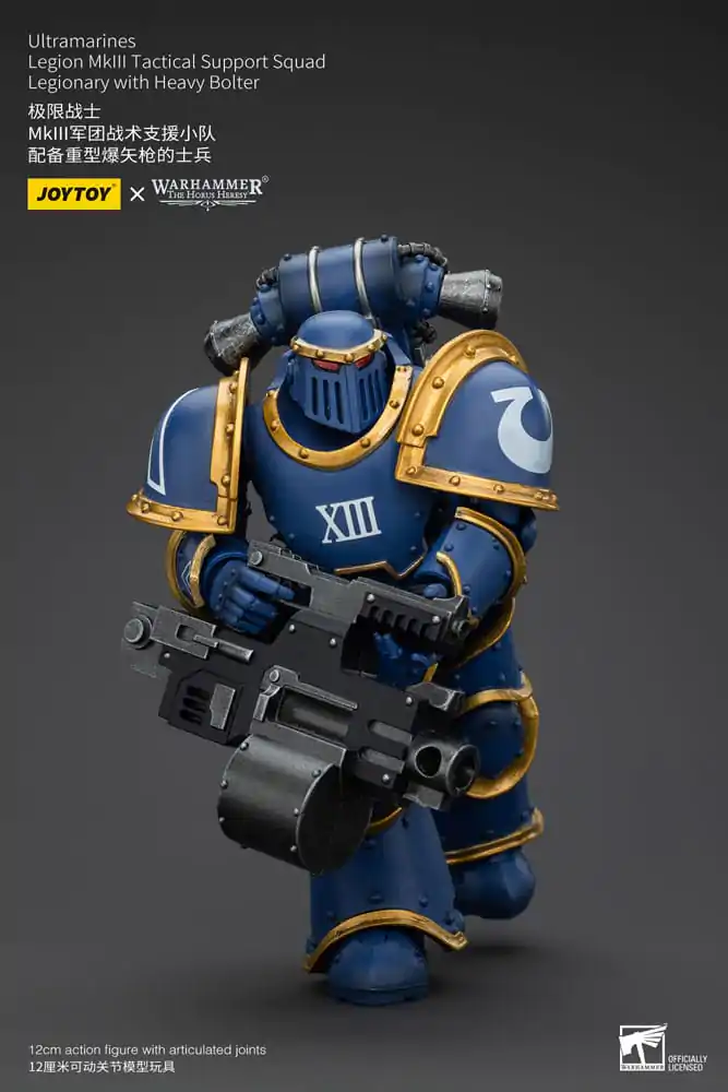 Warhammer The Horus Heresy Figurina de acțiune 1/18 Ultramarines Legion MKIII Tactical Support Squad Legionar cu Heavy Bolter 12 cm poza produsului