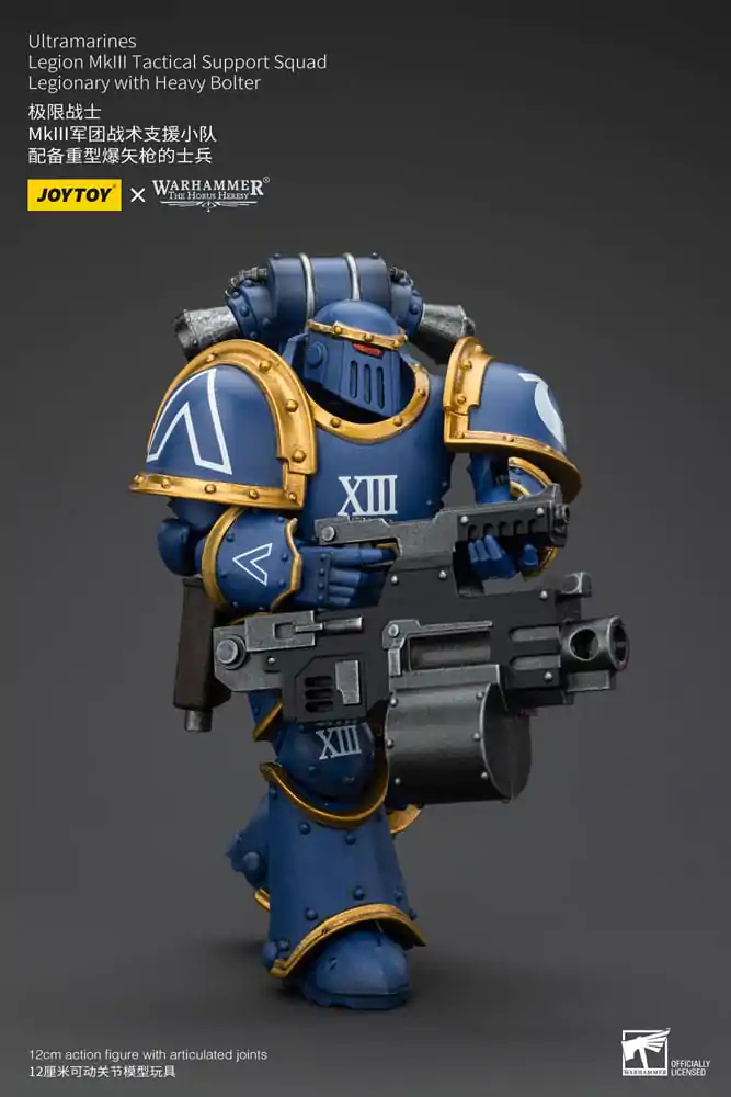 Warhammer The Horus Heresy Figurina de acțiune 1/18 Ultramarines Legion MKIII Tactical Support Squad Legionar cu Heavy Bolter 12 cm poza produsului