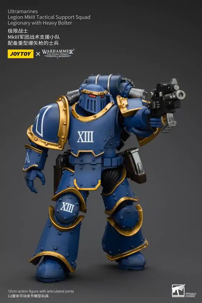 Warhammer The Horus Heresy Figurina de acțiune 1/18 Ultramarines Legion MKIII Tactical Support Squad Legionar cu Heavy Bolter 12 cm poza produsului