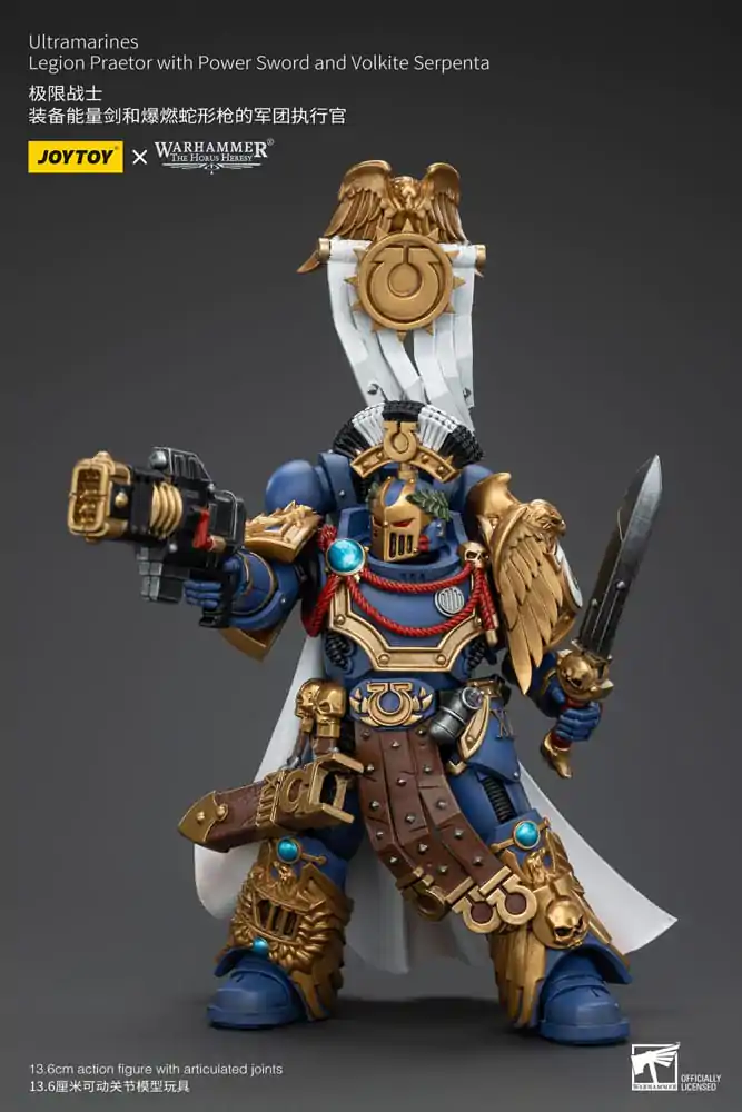 Warhammer The Horus Heresy Figurina de acțiune 1/18 Ultramarines Legion Praetor cu Power Sword și Volkite Serpenta 12 cm poza produsului