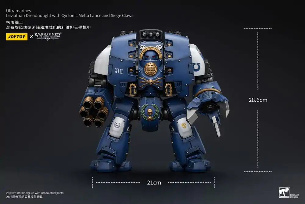 Warhammer The Horus Heresy Figurina de acțiune 1/18 Ultramarines Leviathan Dreadnought cu Lance Melta Ciclonică și Gheare de Asediu 29 cm poza produsului