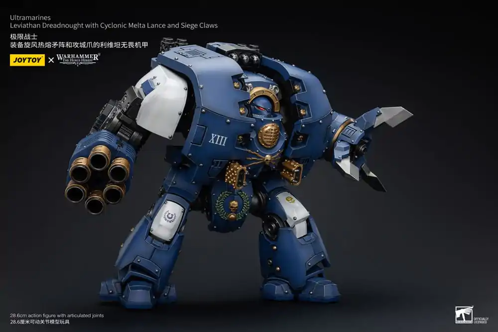 Warhammer The Horus Heresy Figurina de acțiune 1/18 Ultramarines Leviathan Dreadnought cu Lance Melta Ciclonică și Gheare de Asediu 29 cm poza produsului