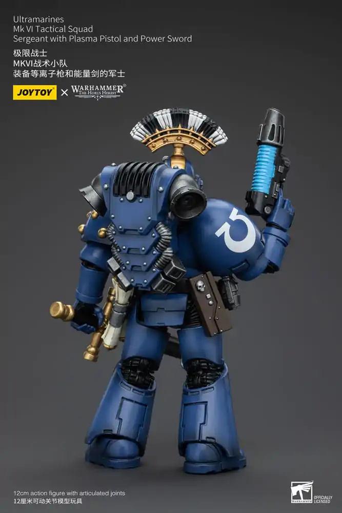 Figurină de acțiune Warhammer The Horus Heresy 1/18 Ultramarines MK VI Tactical Squad Sergent cu Pistol Plasma și Spadă Energetică 12 cm poza produsului