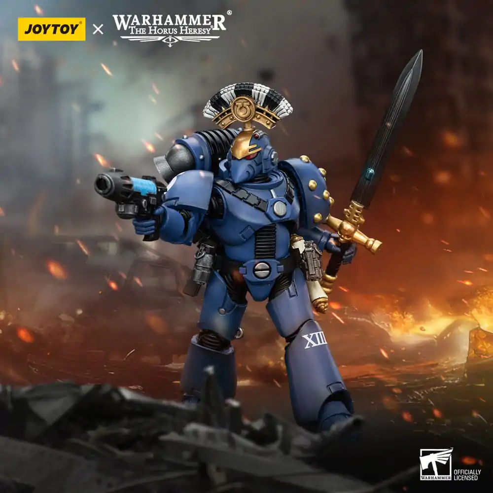 Figurină de acțiune Warhammer The Horus Heresy 1/18 Ultramarines MK VI Tactical Squad Sergent cu Pistol Plasma și Spadă Energetică 12 cm poza produsului