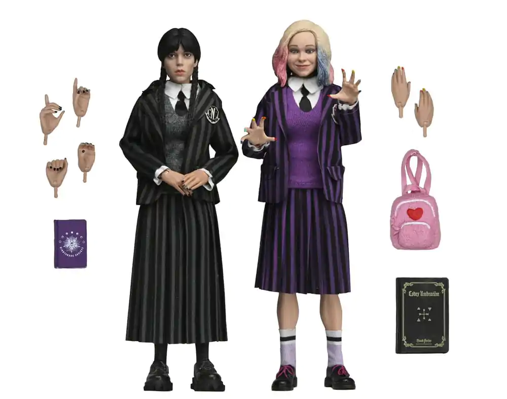 Wednesday Action Figures Set 2 Pack Wednesday Addams (Nevermore Uniform) și Enid 20 cm poza produsului