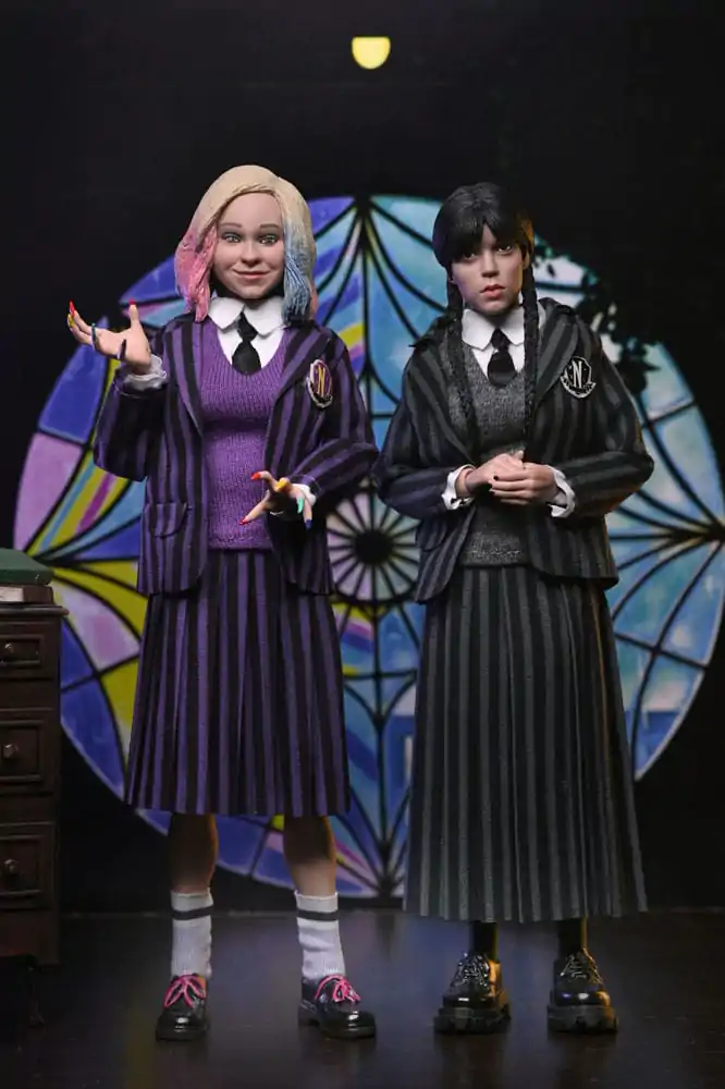 Wednesday Action Figures Set 2 Pack Wednesday Addams (Nevermore Uniform) și Enid 20 cm poza produsului