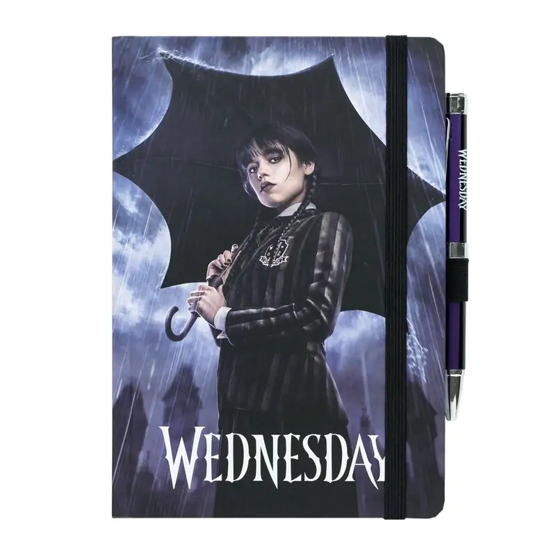 Wednesday Addams caiet premium A5 + pix cu proiector poza produsului