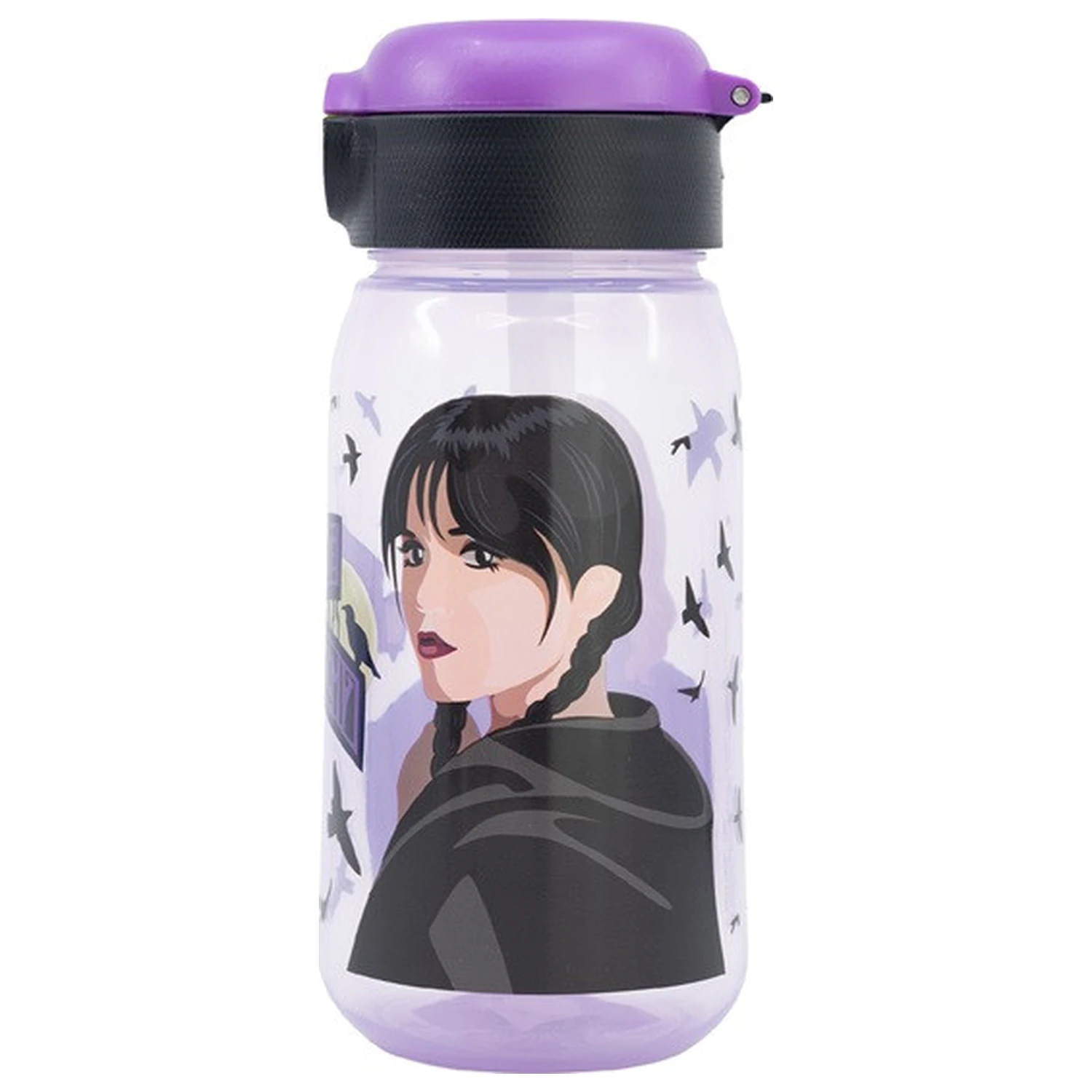 Wednesday Nevermore Academy Plastic Straw Sticla 510 ml poza produsului