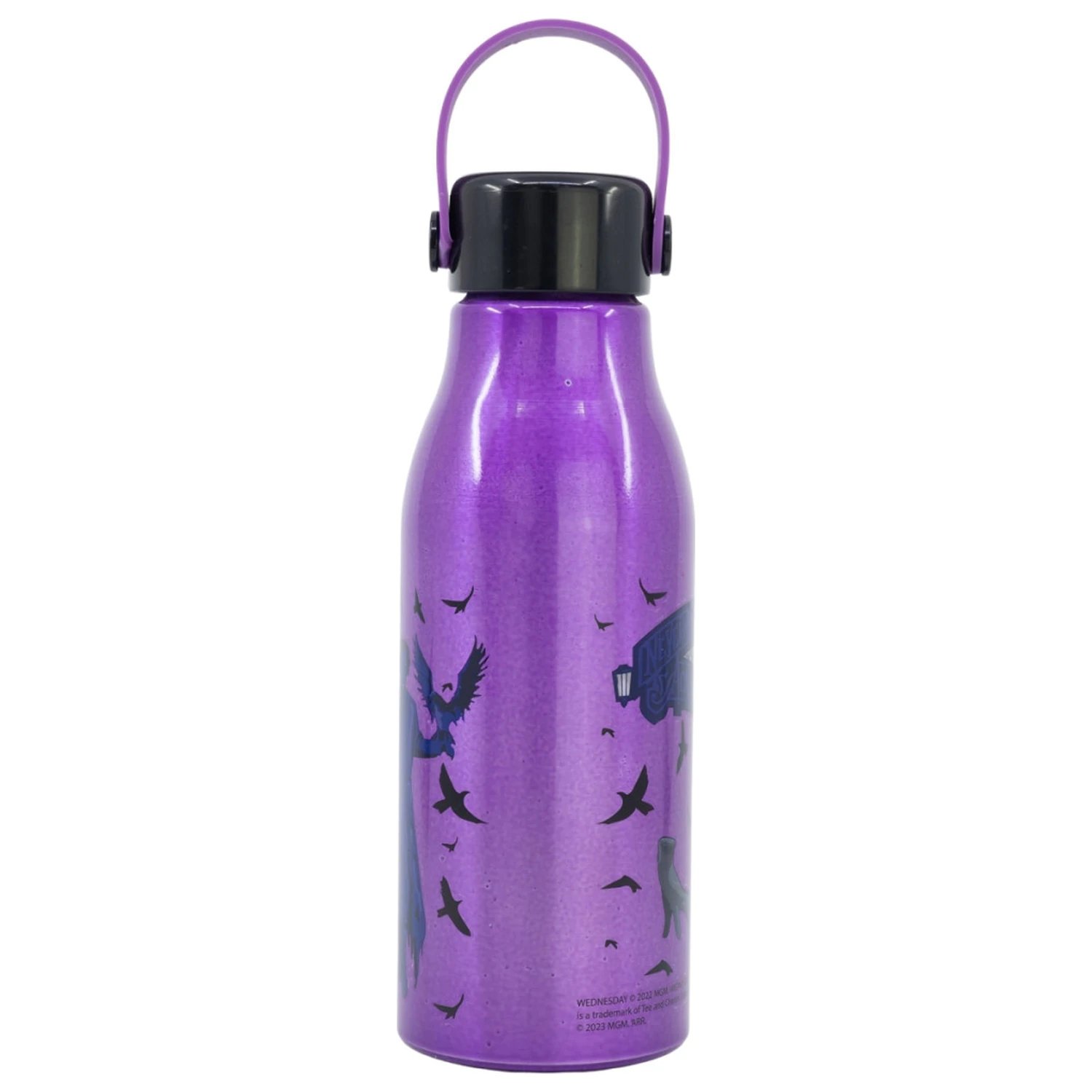 Wednesday Nevermore Flexi Sticla de apa din aluminiu cu capac cu filet si agatator 760 ml poza produsului