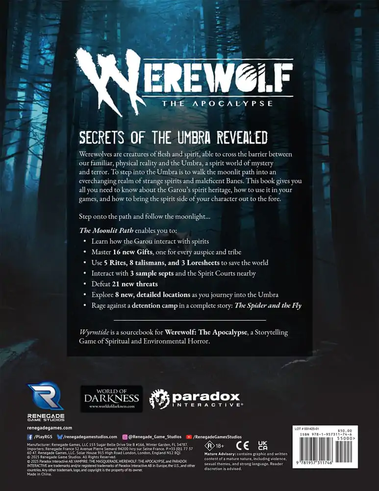 Werewolf: The Apocalypse 5th Edition RPG Sourcebook The Moonlit Path *versiunea engleza* poza produsului