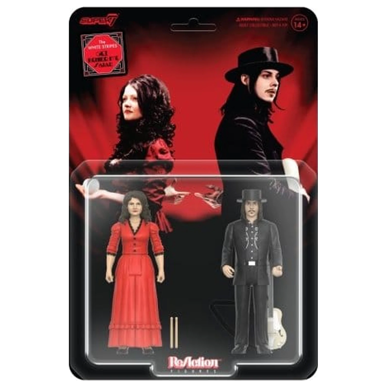 White Stripes ReAction Action Figures pachet 2 Wave 01 The White Stripes (Get Behind Me Satan) 10 cm poza produsului